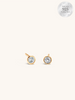Solitaire Round Bezel Stud Earrings