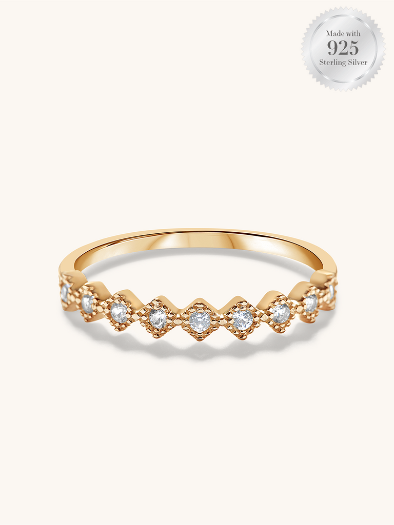 Square Bezel Half Eternity Ring