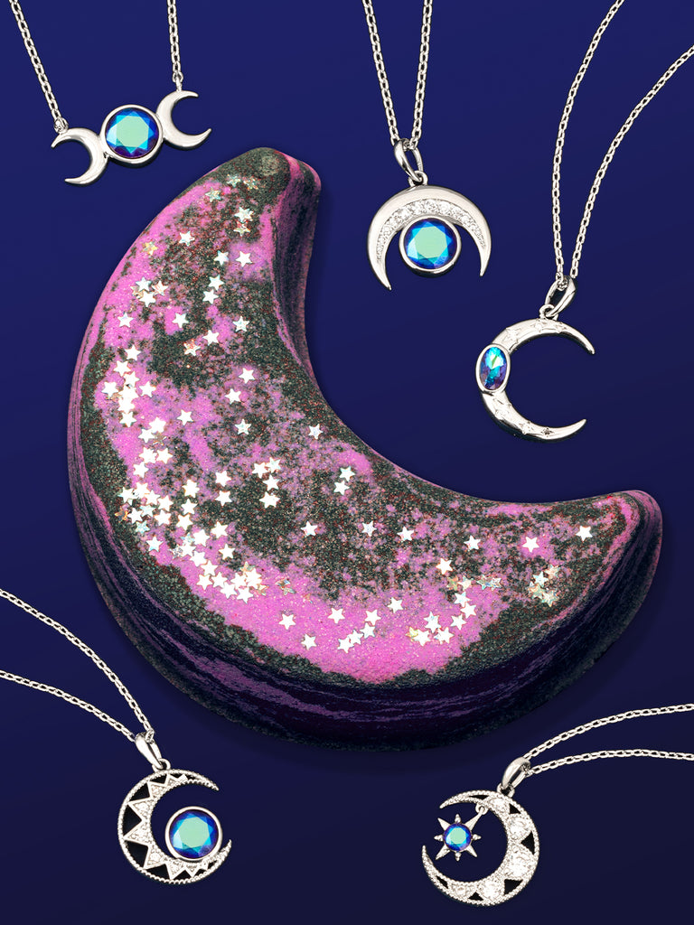 Mystic Moon Bath Bomb - Limited Moon Necklace