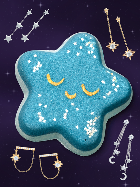 Star Bath Bomb - Star Chain Earring Collection