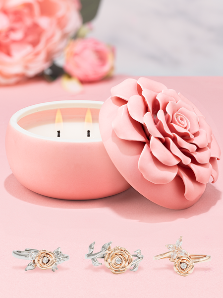 Spring Blossom Candle - Spinning Floral Ring Collection