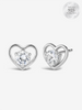 Sparkling Heart Stud Earrings