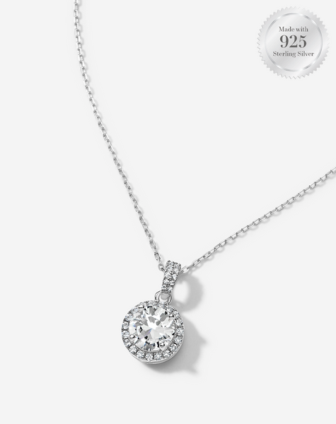 Classic Round Halo Necklace