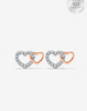 Interlocking Hearts Two Tone Stud Earrings